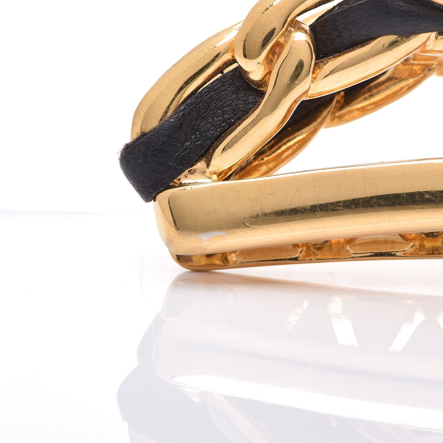 Lambskin CC Hair Clip Black Gold