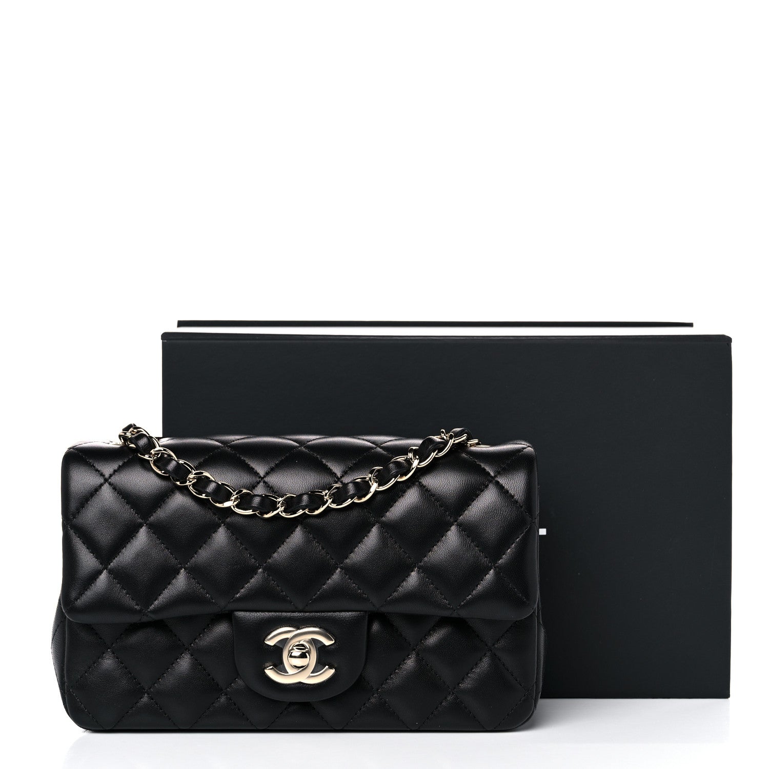 Chanel Lambskin Quilted Mini Rectangular Flap Black 19 of 19