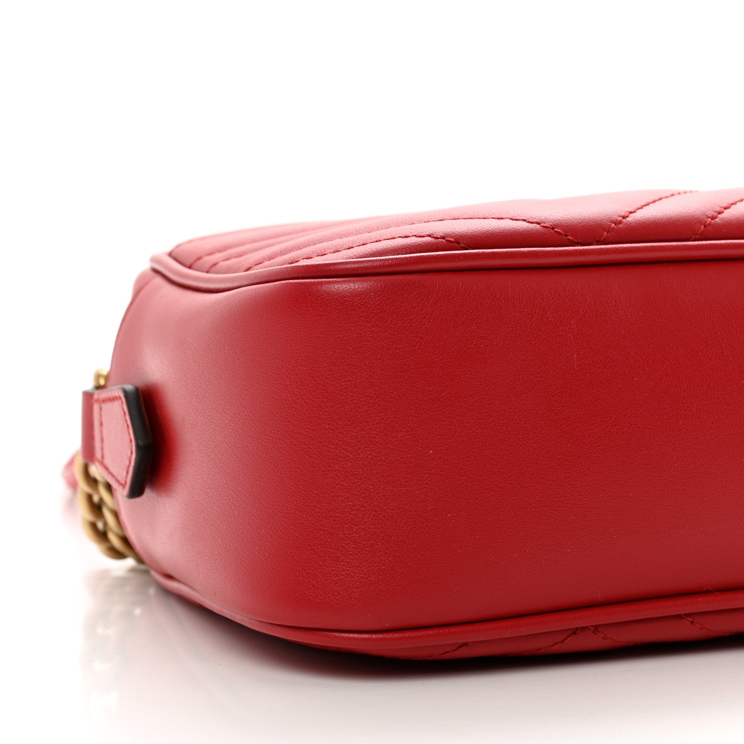 Gucci Calfskin Matelasse Small GG Marmont Chain Shoulder Bag Hibiscus Red 9 of 11