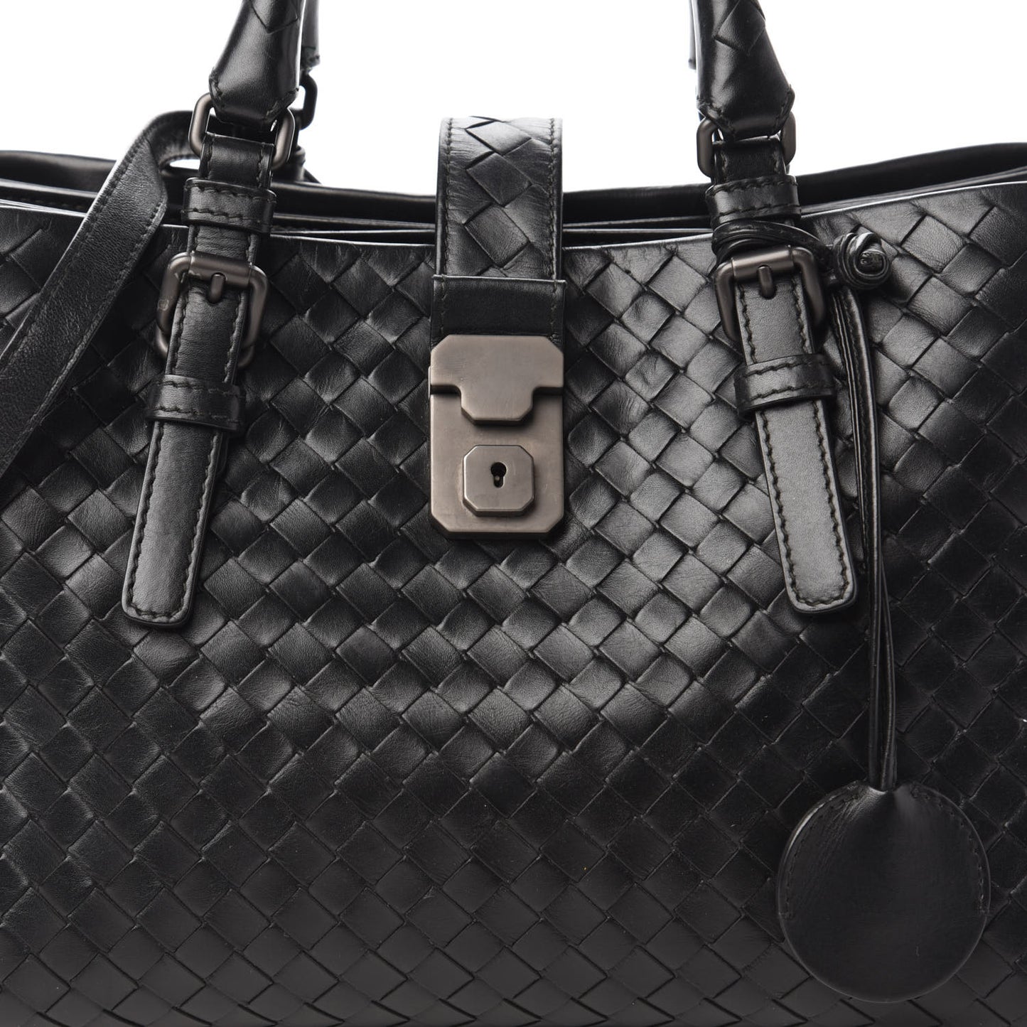 Light Calf Intrecciato Small Roma Black