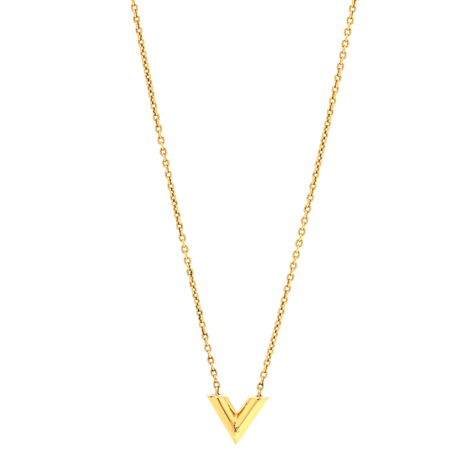 Louis Vuitton Essential V Necklace Gold 1 of 6