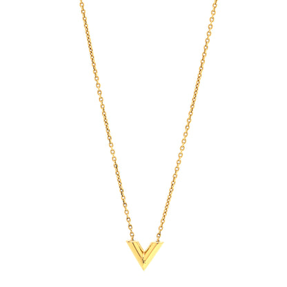 Louis Vuitton Essential V Necklace Gold 1 of 6