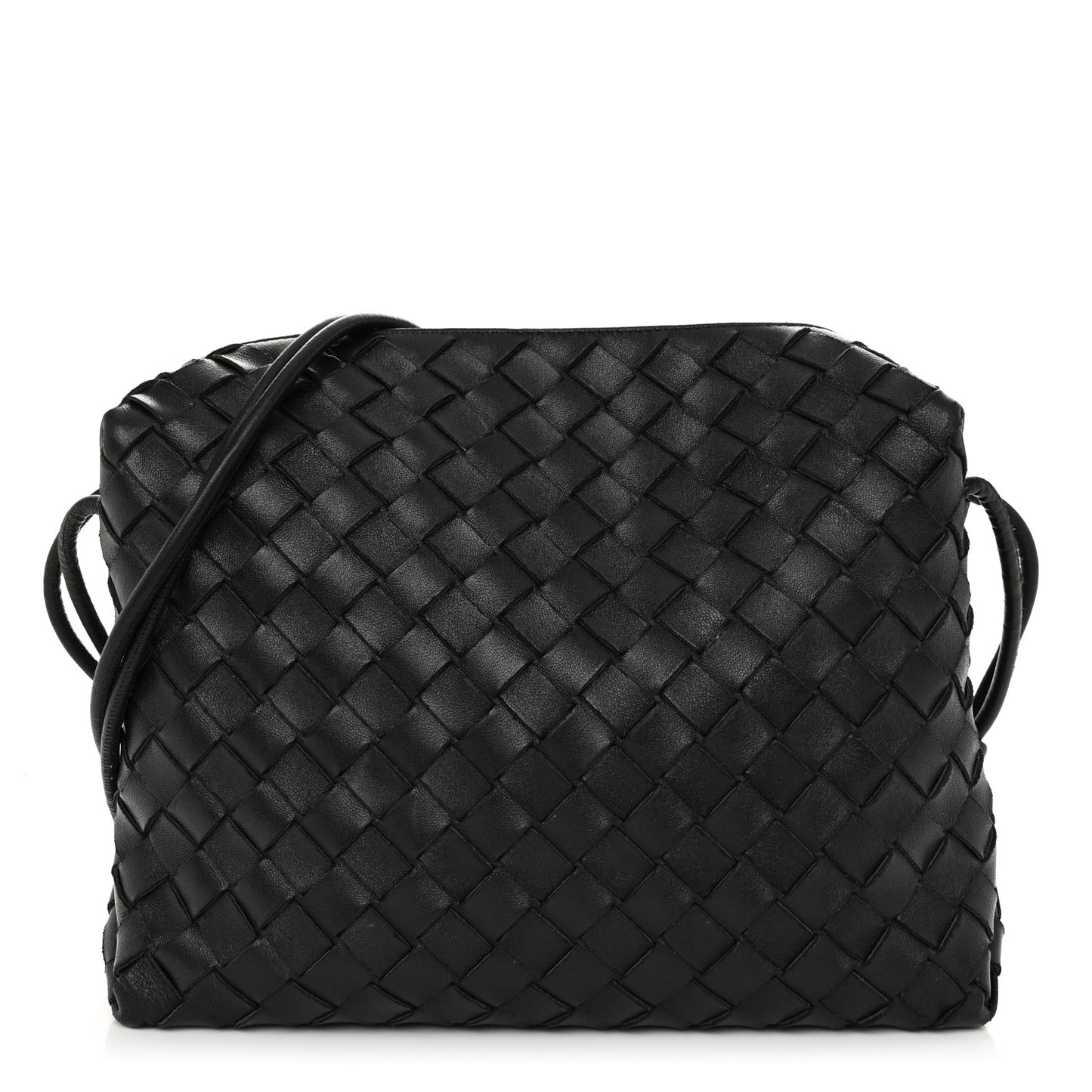 Nappa Intrecciato Small Loop Camera Bag Black