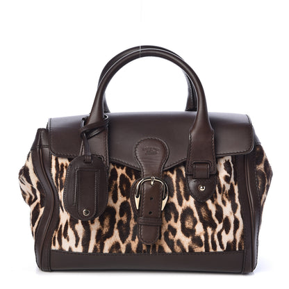 Gucci Calf Hair Leopard Print Medium Heritage Boston Bag Brown 1 of 10