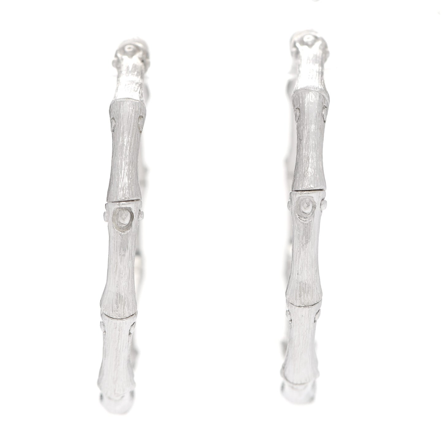 Sterling Silver 35mm Bamboo Hoop Earrings