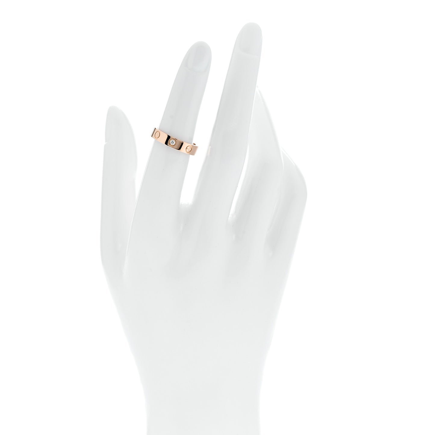 18K Pink Gold Diamond 4mm LOVE Wedding Band Ring 50 5.25