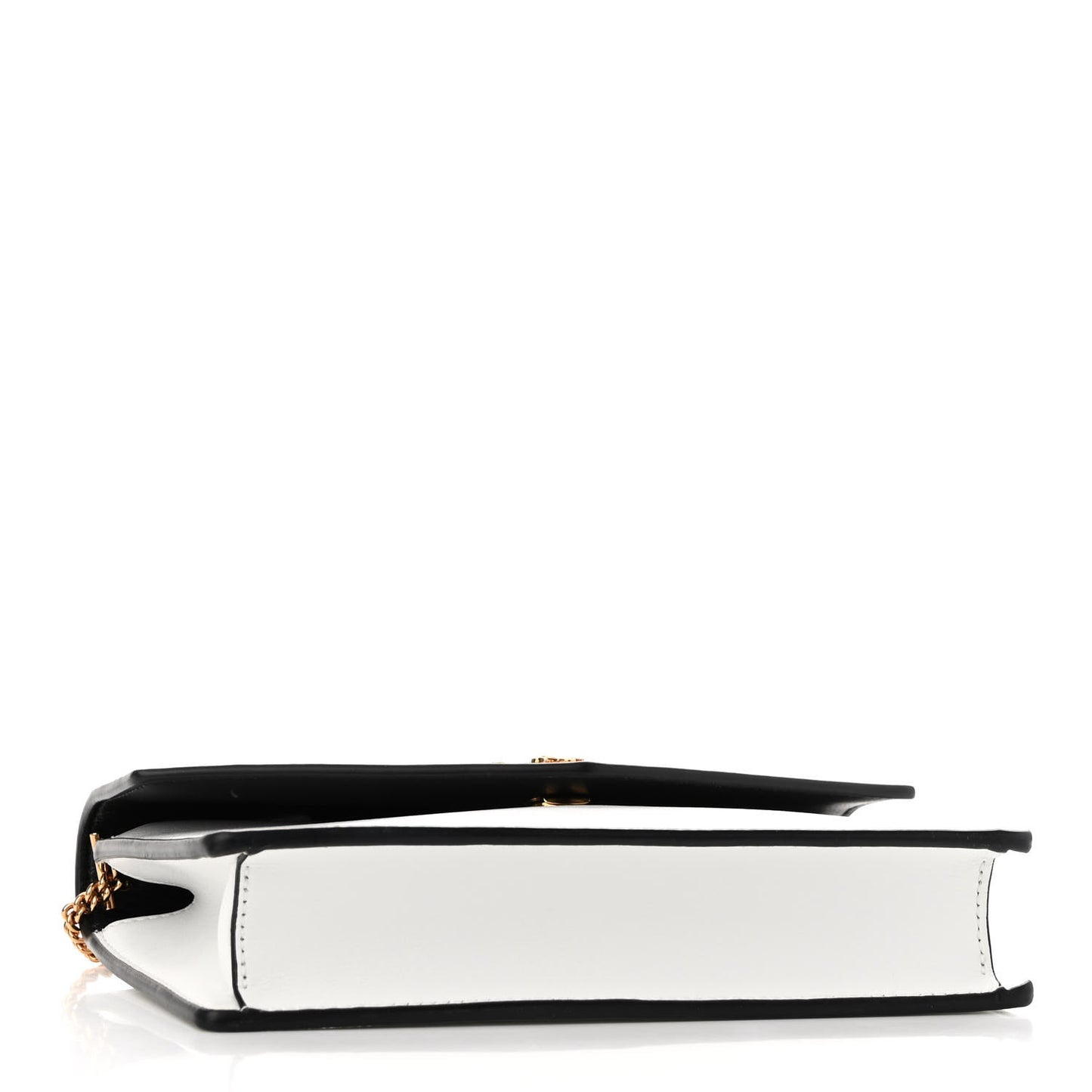 Grained Calfskin Virtus Wallet On Chain White Gold