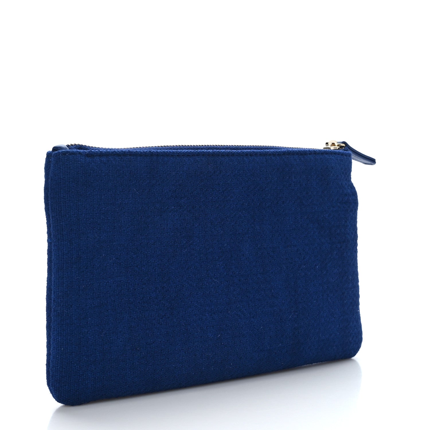 Chanel Mixed Fibers Small Deauville Pouch Blue 3 of 6