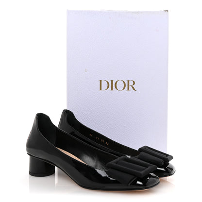 Christian Dior Patent Grosgrain Bow Idylle 35mm Pumps 36 Black 10 of 10