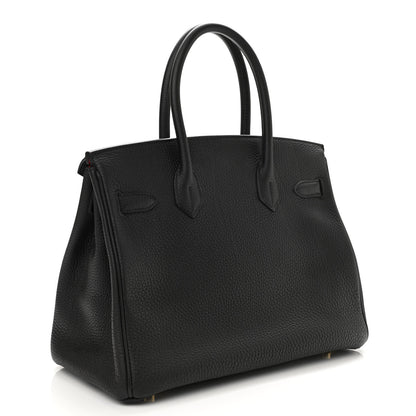 Hermes Togo Horseshoe Birkin 30 Black Rouge Grenat 3 of 11