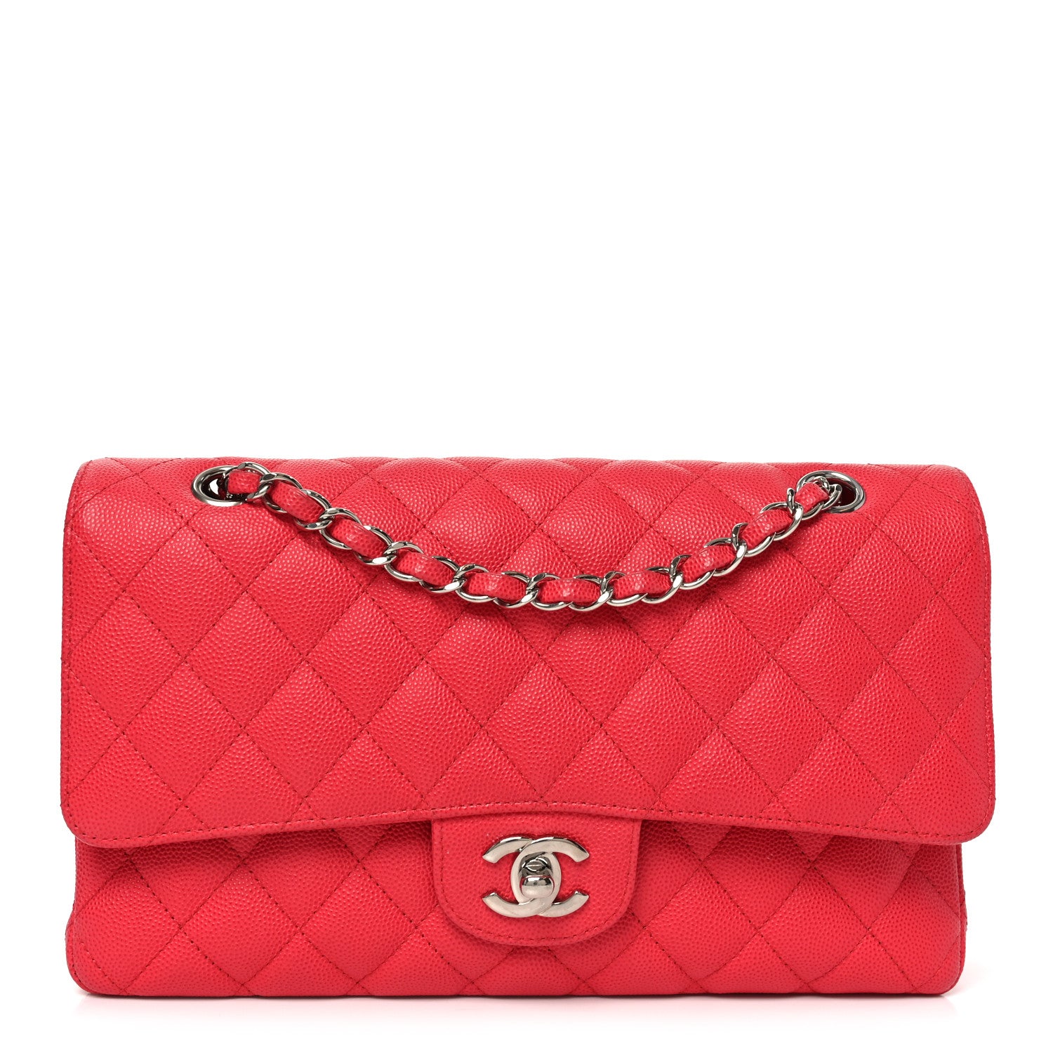 Chanel Caviar Quilted Medium Double Flap Dark Pink 1 of 10