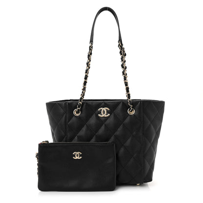 Chanel Caviar Quilted Small Shopping Tote Black 1 of 12