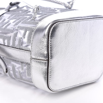 Fendi PVC Vitello Catalan Mirror Sequin F is Fendi FF Mini Mon Tresor Bucket Bag Argento 7 of 9