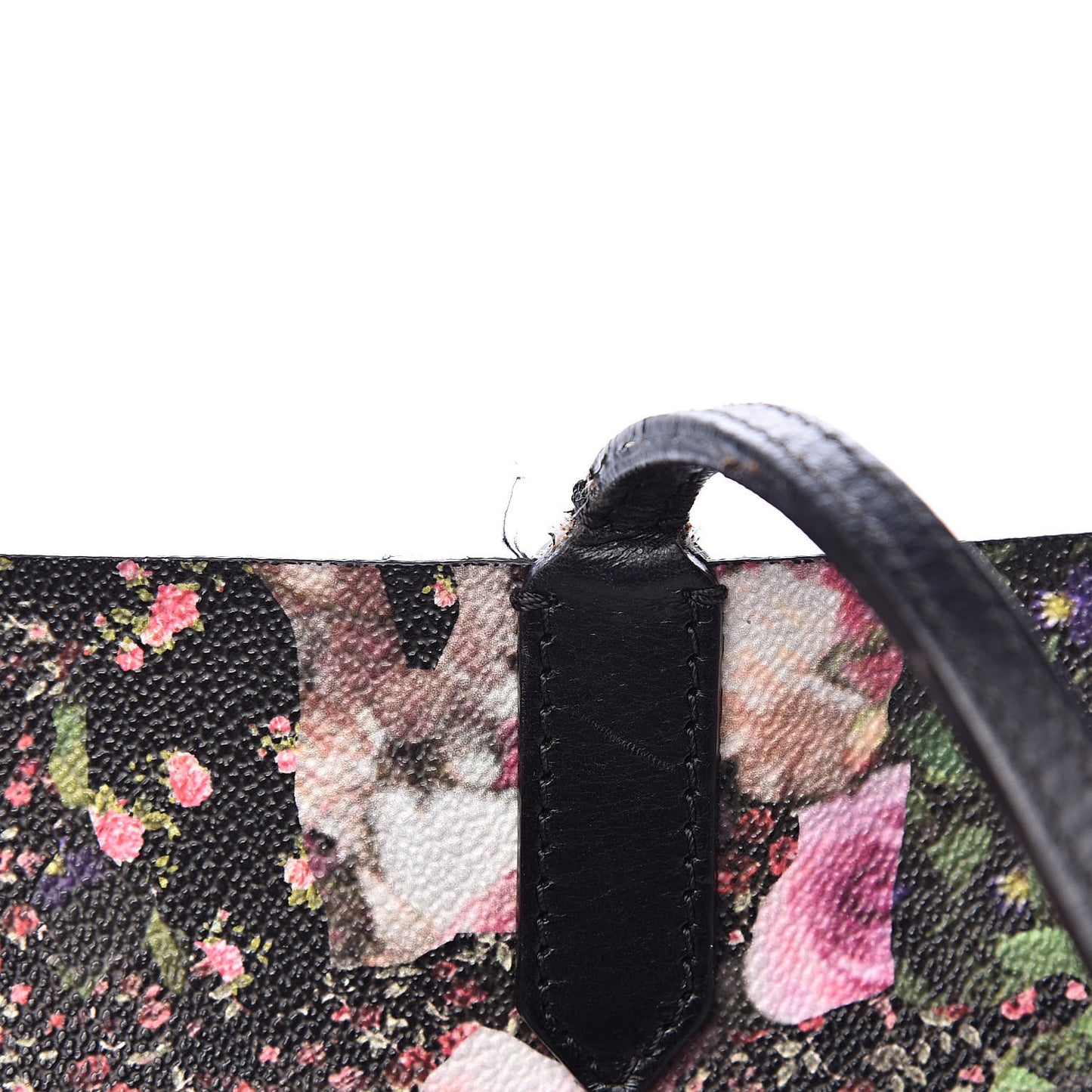 Textured Coated Canvas Roses Camouflage Print Large Antigona Tote Black