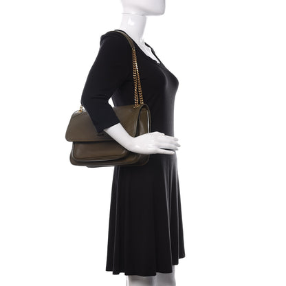 Saint Laurent Calfskin Matelasse Monogram Medium Niki Chain Satchel Olive 2 of 12