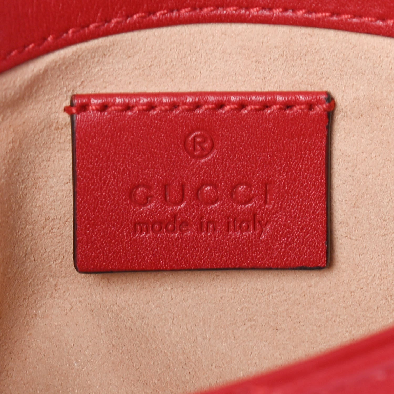 Gucci Calfskin Matelasse Super Mini GG Marmont Shoulder Bag Hibiscus Red 6 of 10