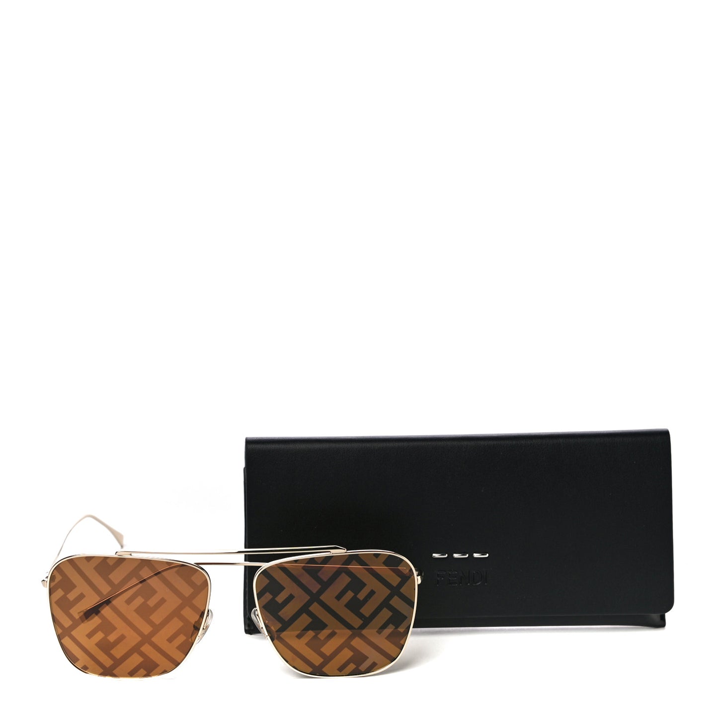 Metal Fendi Forever Aviator Sunglasses FF0406/S Gold