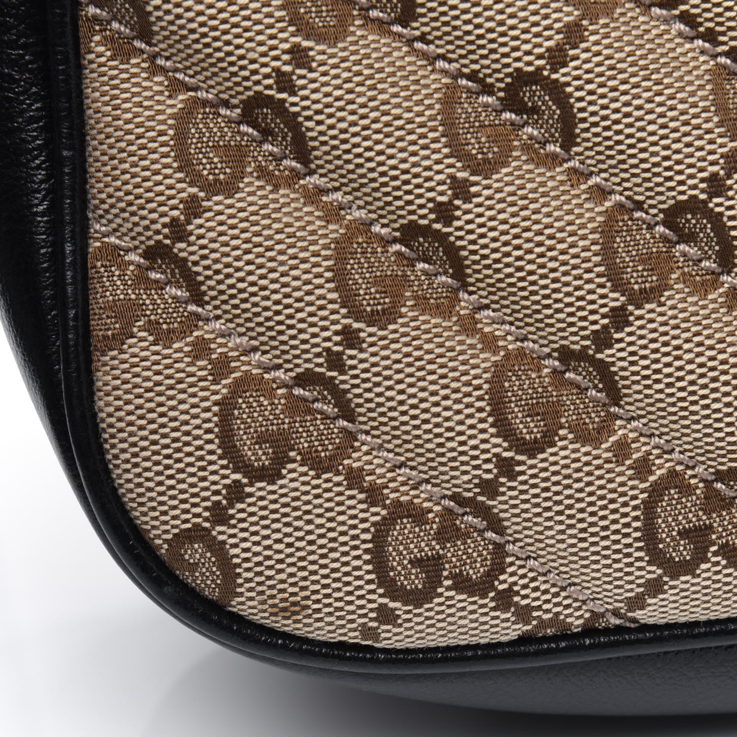 Gucci Monogram Matelasse Diagonal Small GG Marmont Chain Shoulder Bag Beige Black 11 of 15