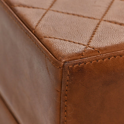 Chanel Lambskin Quilted Box Shoulder Bag Brown 10 of 13