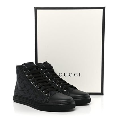 Gucci Monogram Mens High Top Sneakers 6 Black 9 of 9