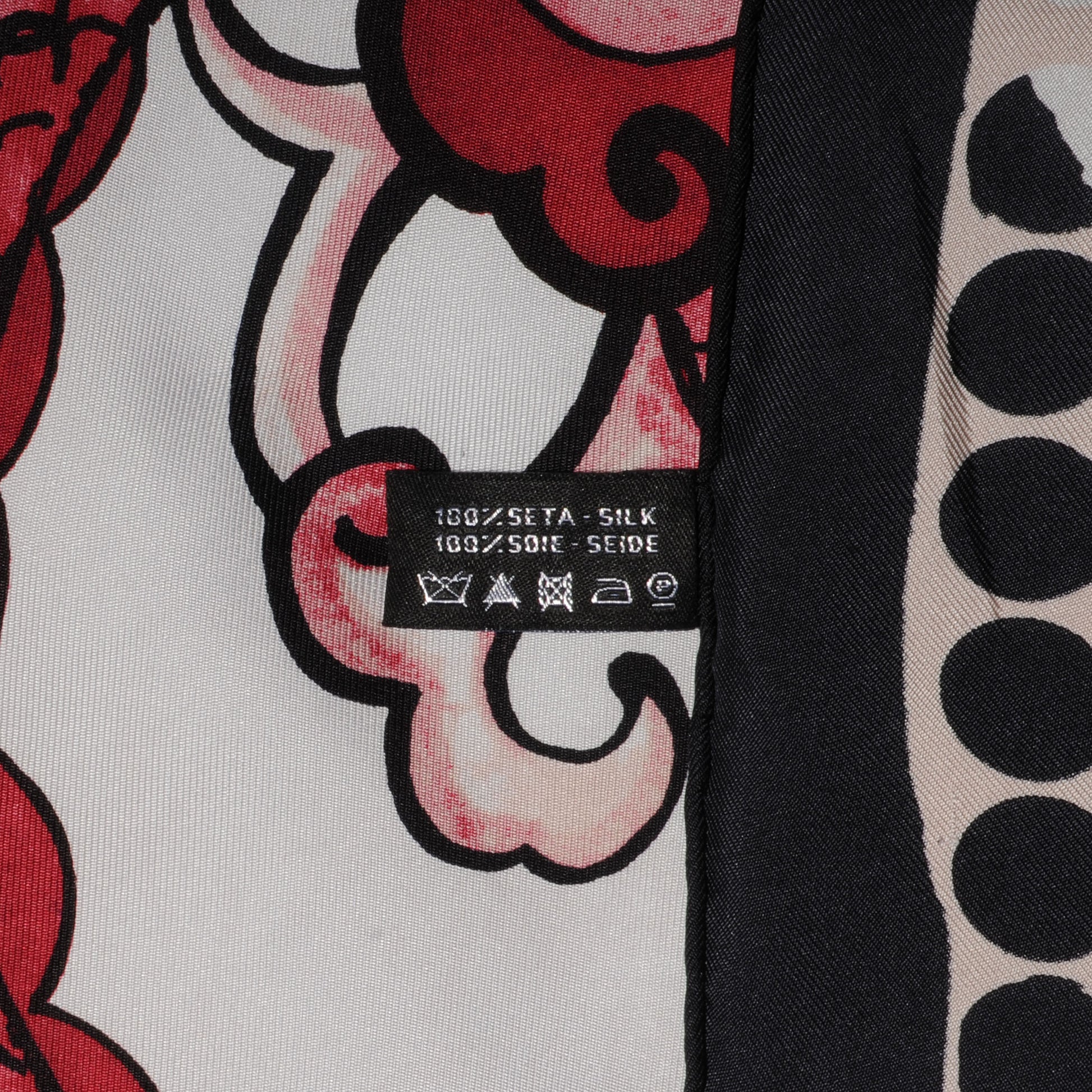 Chanel Silk Dragon CC Scarf Black 5 of 5