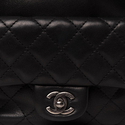 Chanel Lambskin Quilted Drawstring Backpack Black 8 of 14