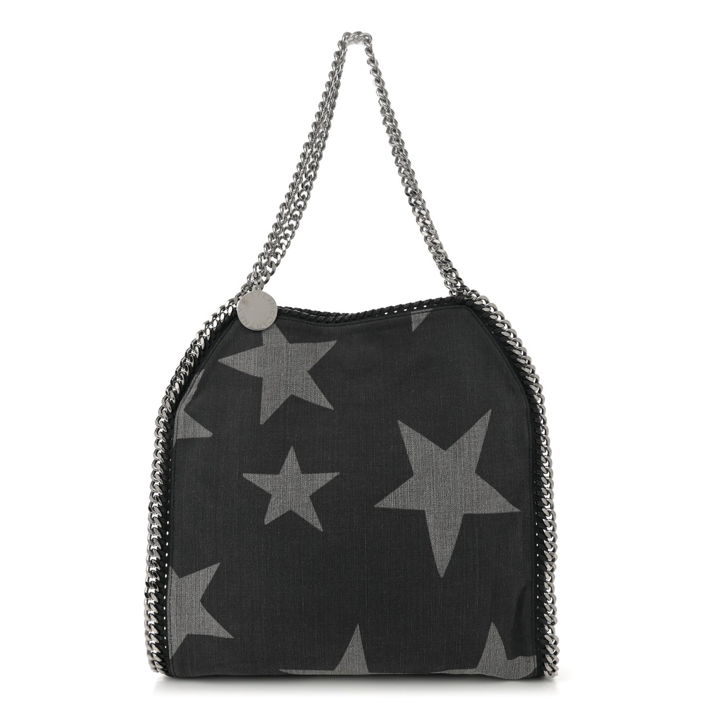Denim Star Small Falabella Tote Black