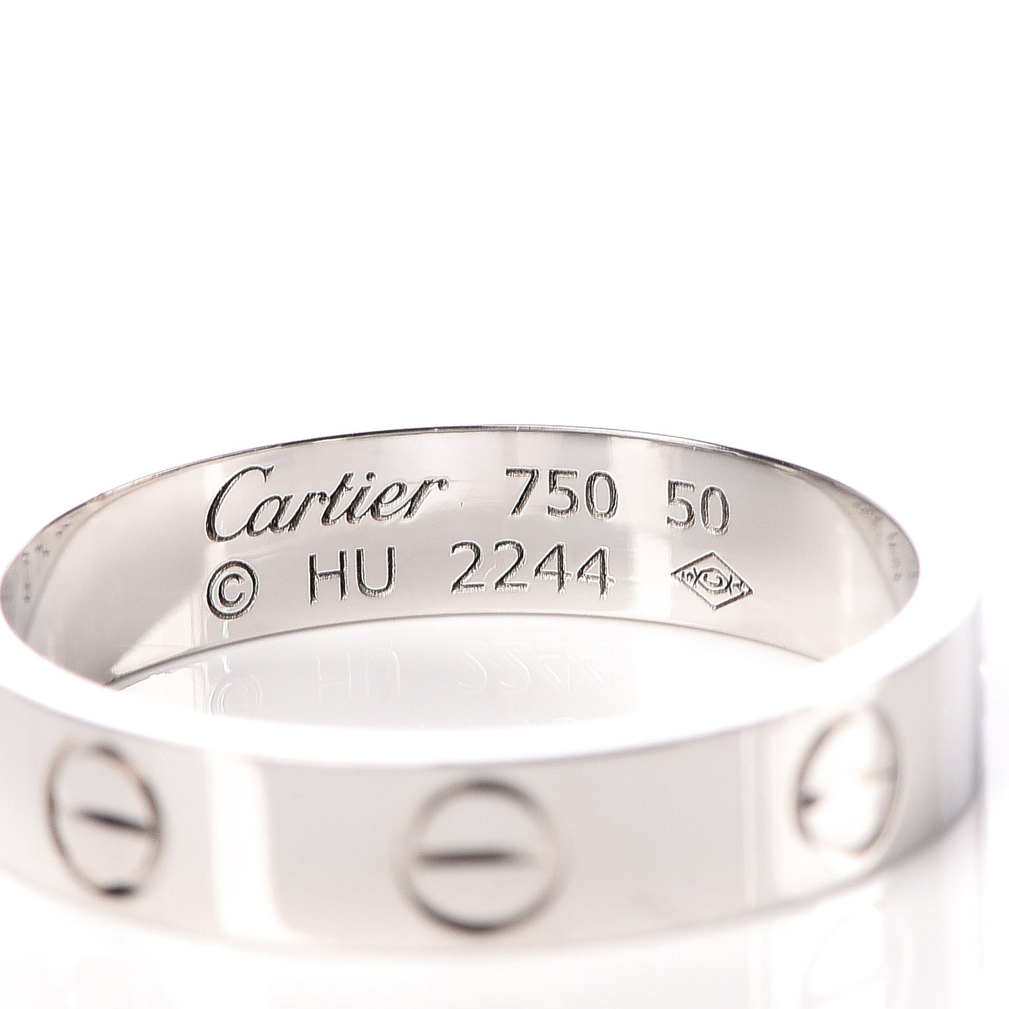 18K White Gold 3.5mm LOVE Wedding Band Ring 50 5.25