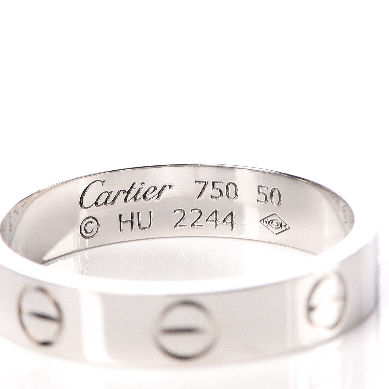 Cartier 18K White Gold 3.5mm LOVE Wedding Band Ring 50 5.25 4 of 4