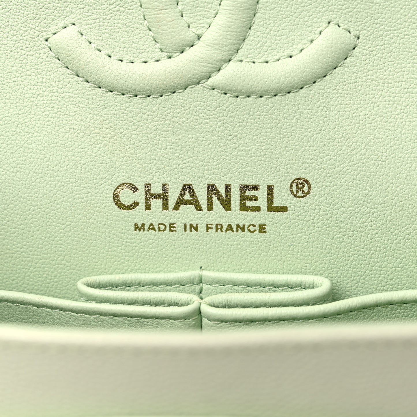Caviar Quilted Small Double Flap Light Green