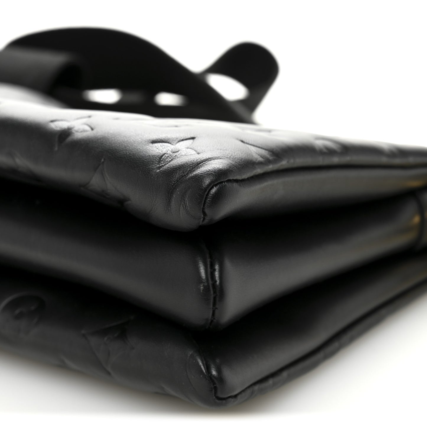Lambskin Embossed Monogram Coussin PM Black