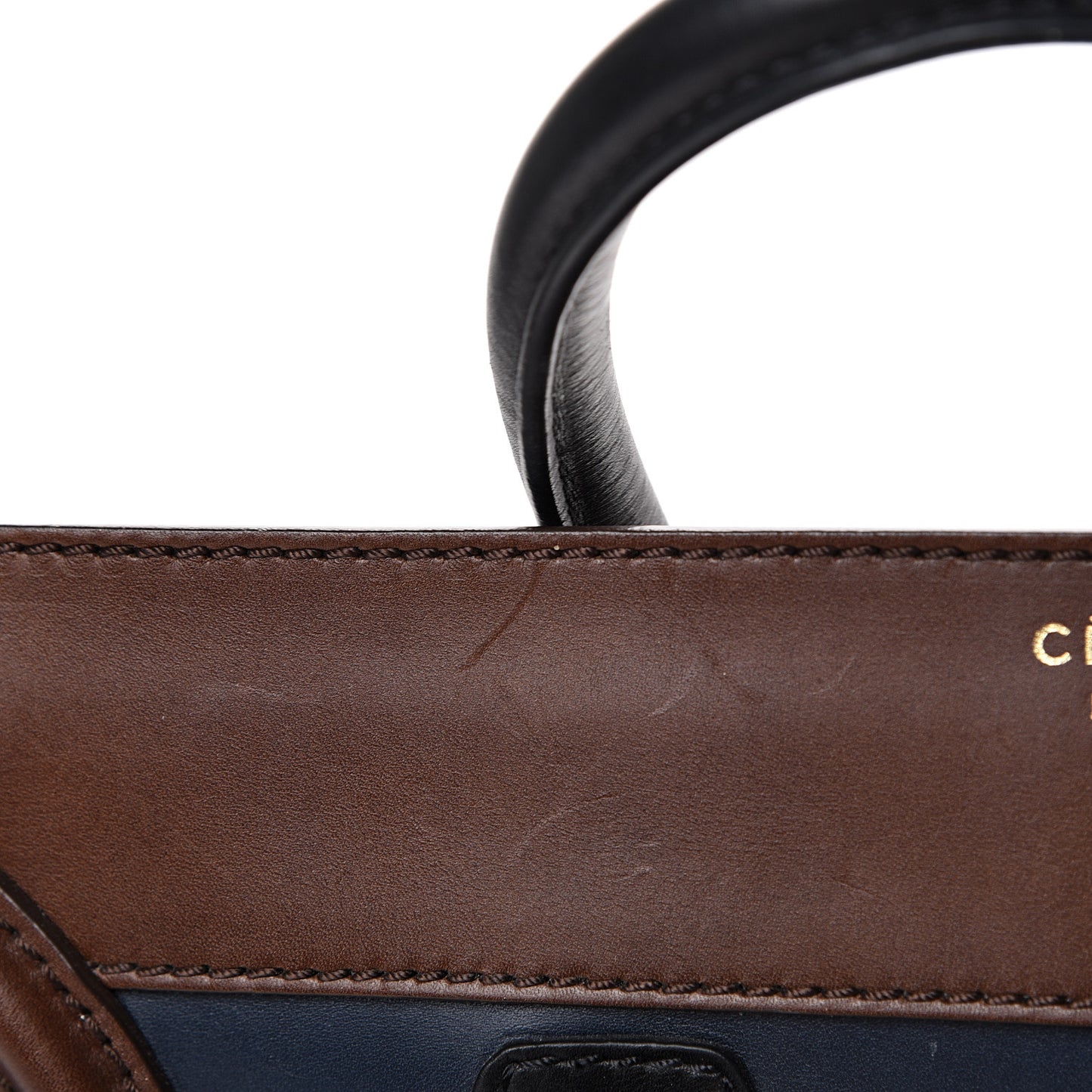 Smooth Calfskin Mini Tri-Color Luggage Navy