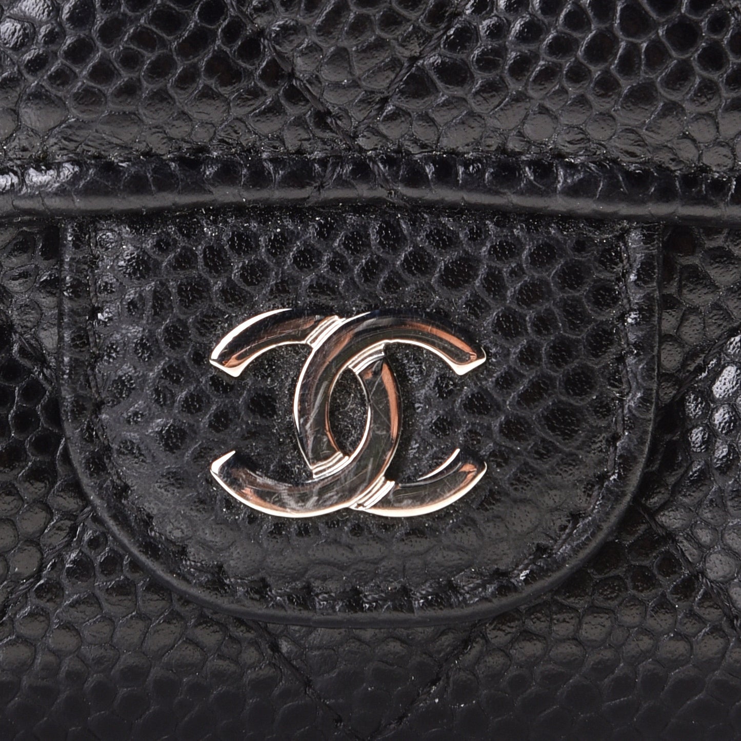 Caviar Quilted Flap Card Holder Black