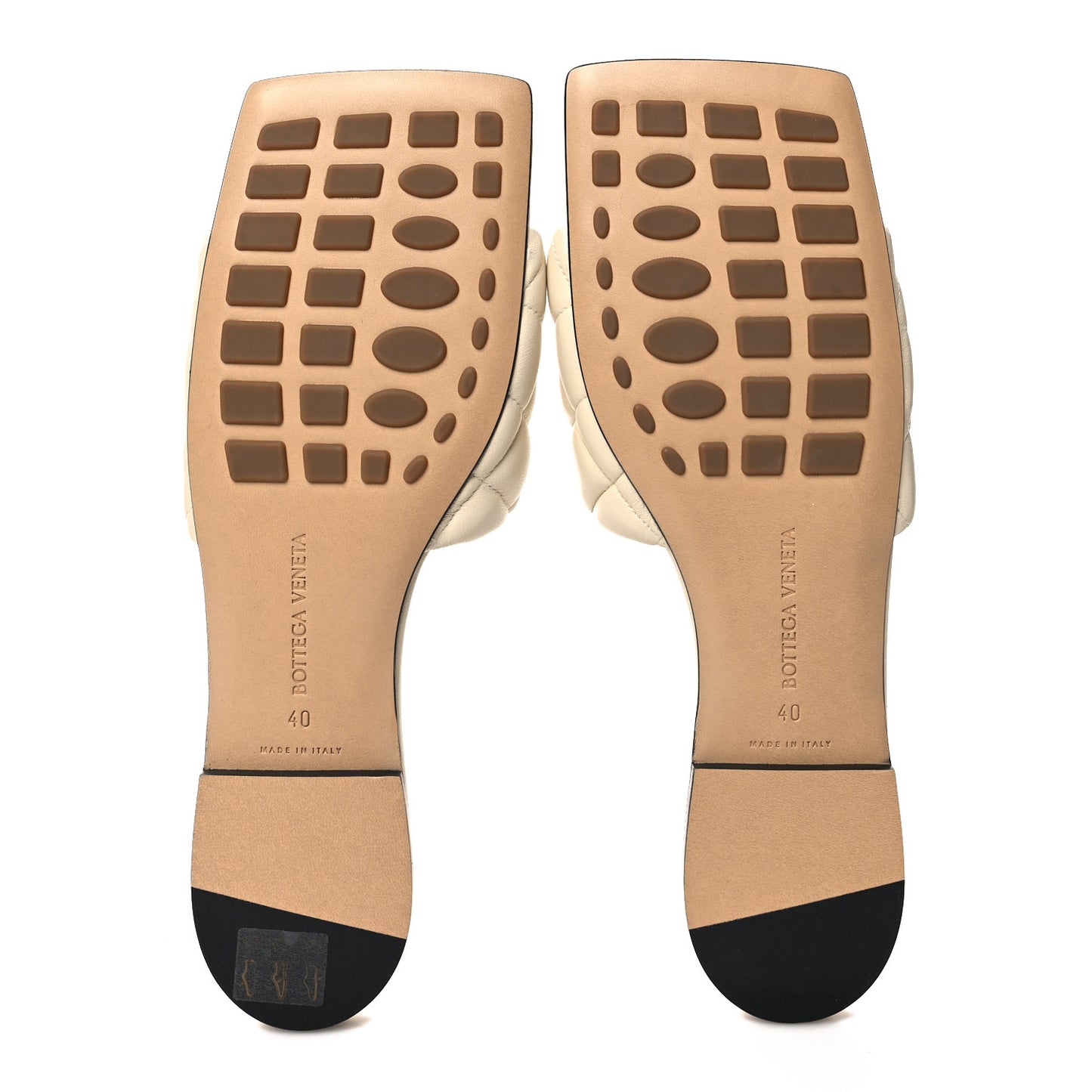 Nappa Matelasse Padded Flat Sandals 40 Sea Salt