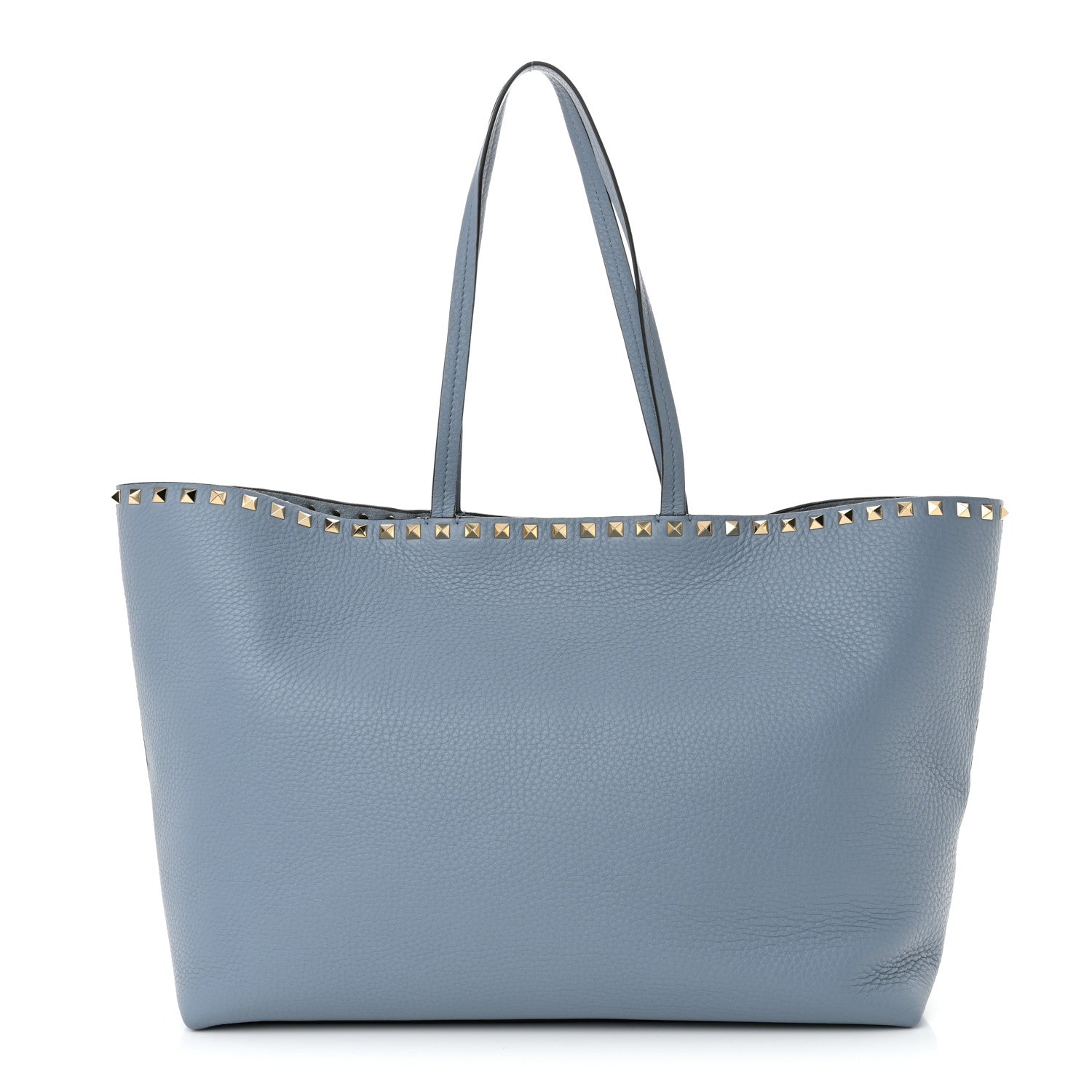 Valentino Garavani Grained Calfskin Rockstud Shoulder Tote Niagara 1 of 19
