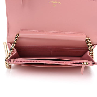 Chanel Caviar Quilted Boy Wallet On Chain WOC Light Pink 5 of 12