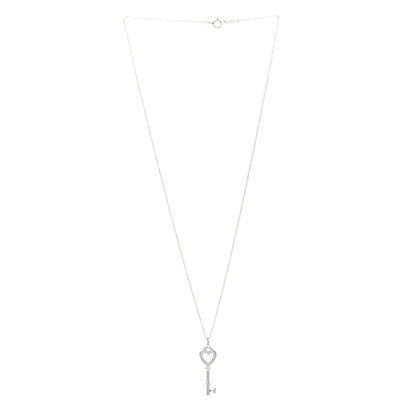 Tiffany Sterling Silver Mini Heart Key Pendant Necklace 2 of 3