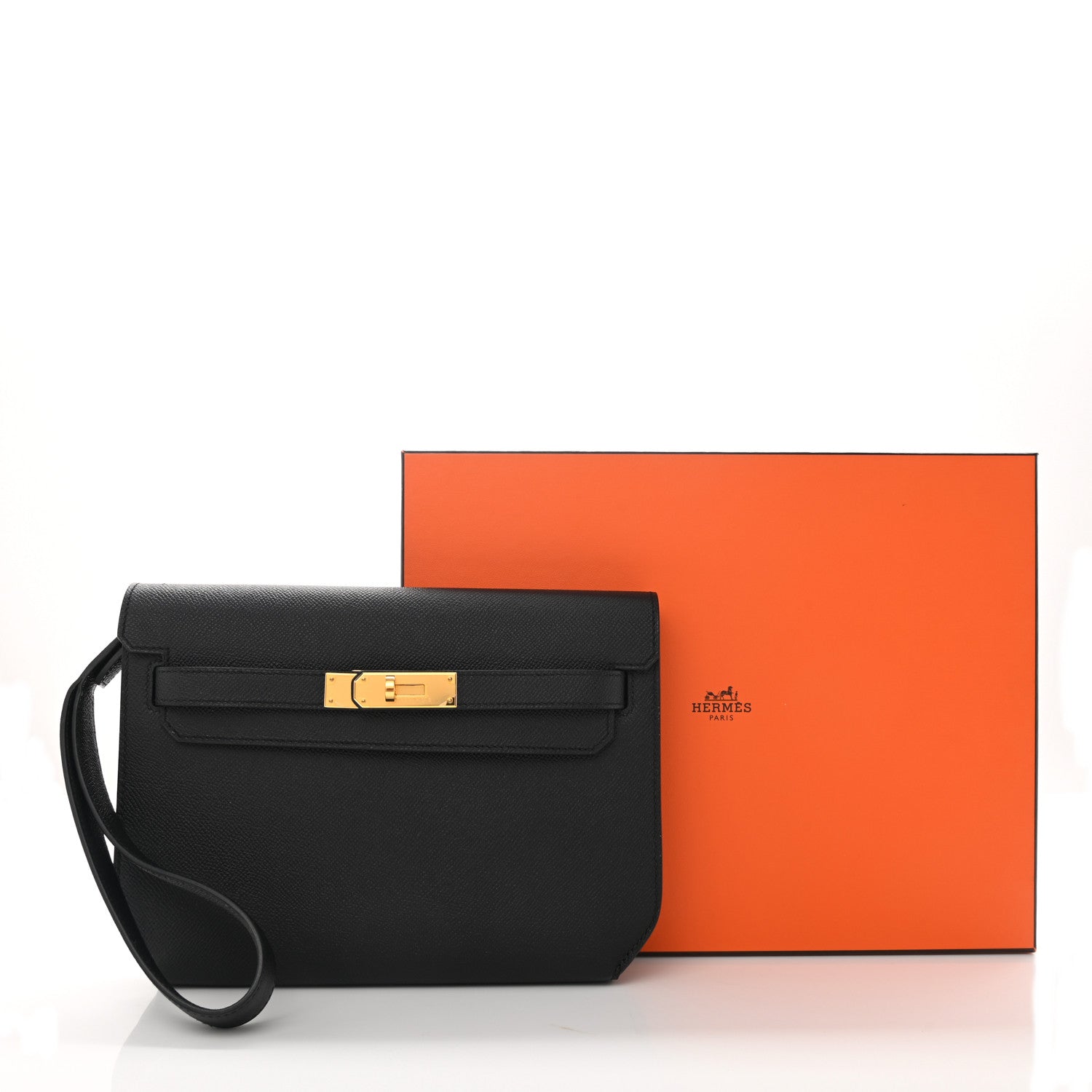 Hermes Epsom Kelly Depeches 25 Pouch Black 8 of 8