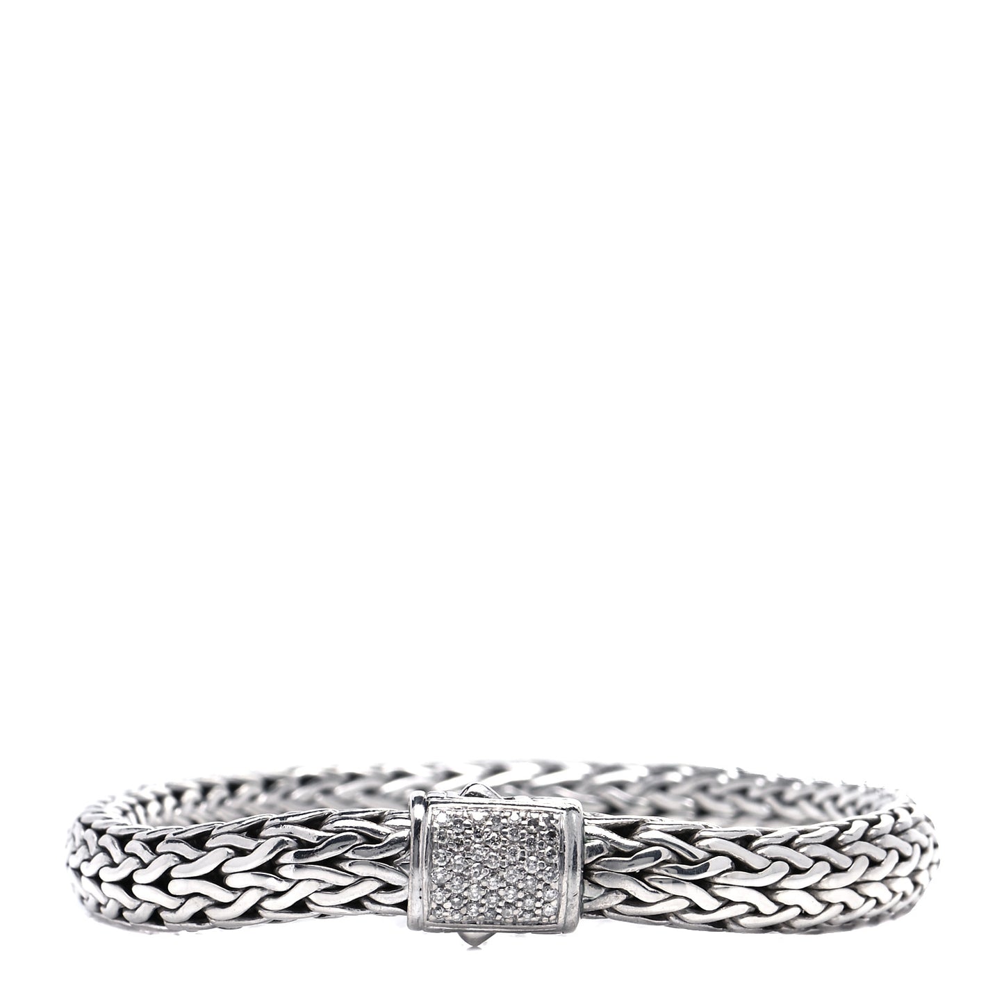 Sterling Silver Diamond 7mm Classic Chain Bracelet