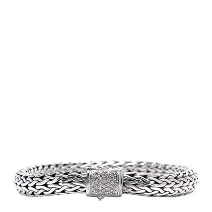 John Hardy Sterling Silver Diamond 7mm Classic Chain Bracelet 1 of 7