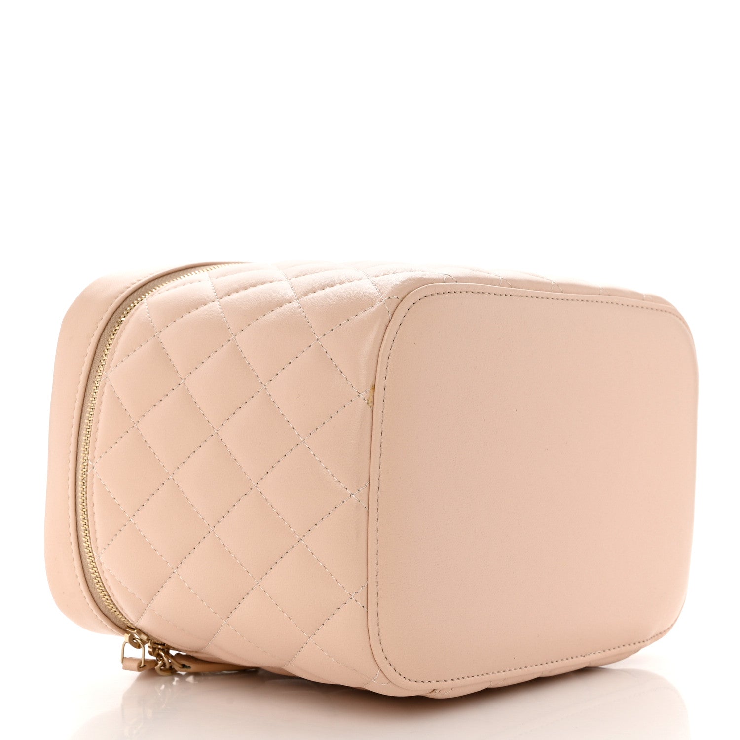 Chanel Lambskin Quilted Large Vanity Pouch Beige Clair 4 of 9