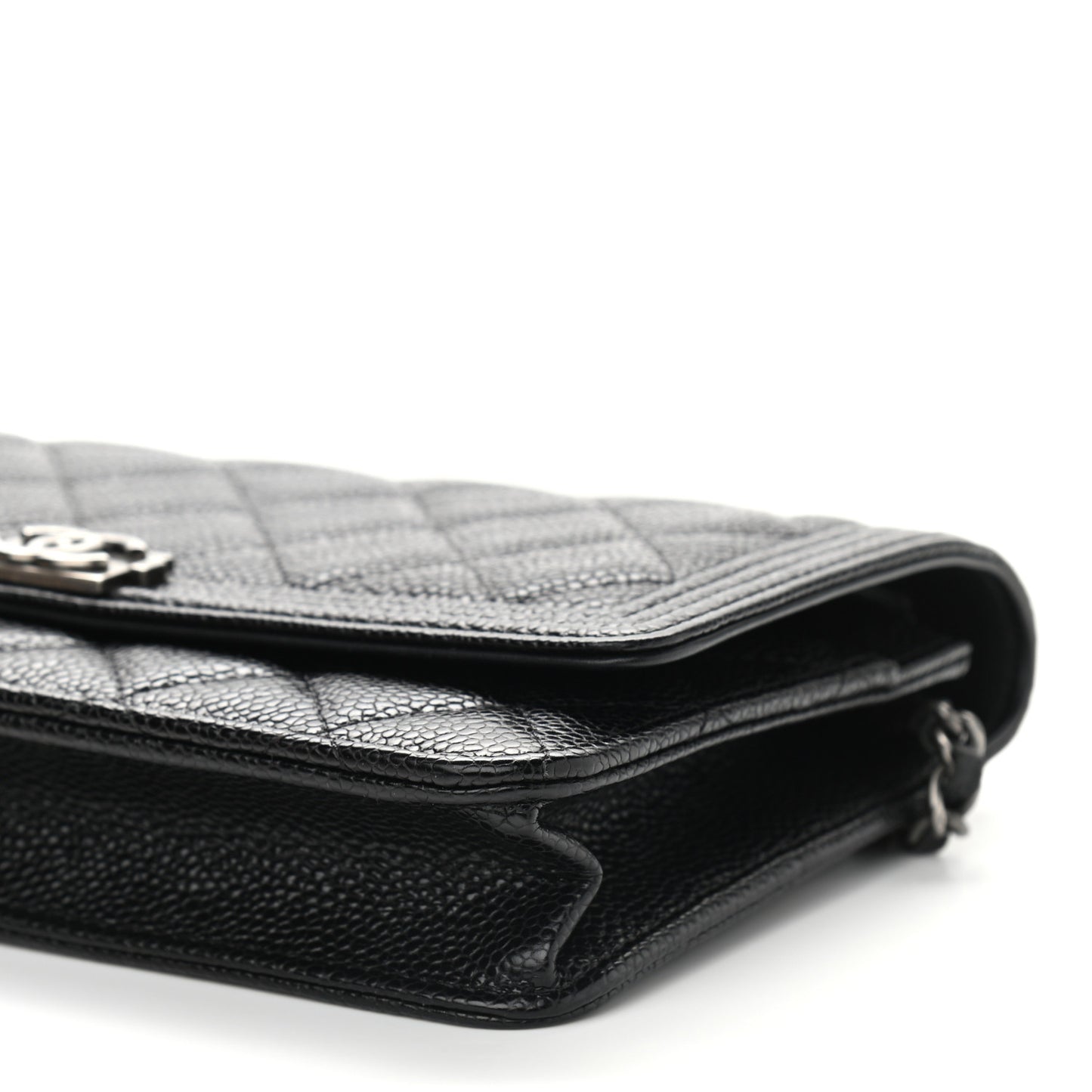 Caviar Quilted Boy Wallet On Chain WOC Black