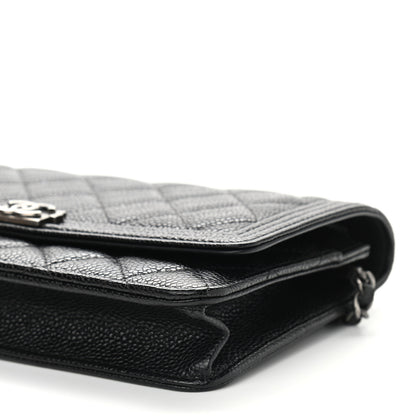 Chanel Caviar Quilted Boy Wallet On Chain WOC Black 10 of 11
