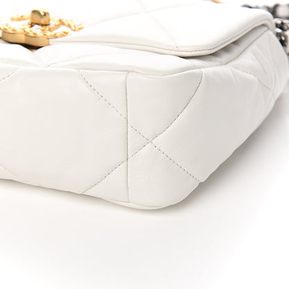 Chanel Goatskin Quilted Medium 19 Flap White 8 of 10