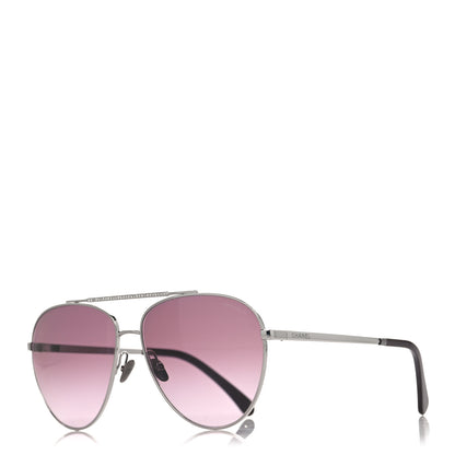 Chanel Metal Aviator Sunglasses 4279-B Silver 1 of 7