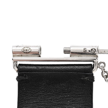 Chanel Calfskin Crystal CC Cuff Bracelet S Black 4 of 4