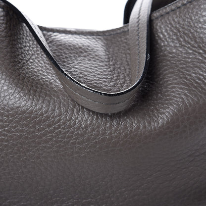 Tom Ford Grained Calfskin Sedgwick Medium Zipper Tote Graphite 7 of 16
