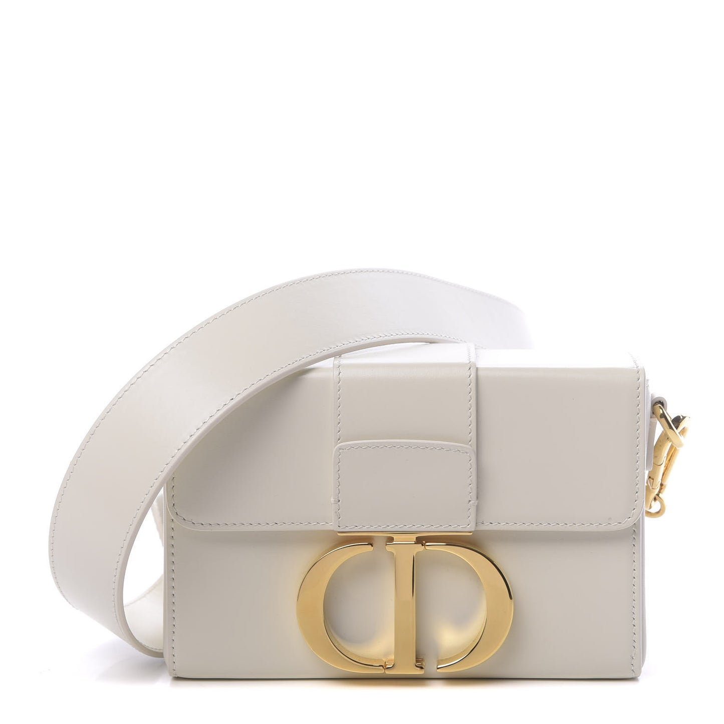 Smooth Calfskin 30 Montaigne Box Bag White
