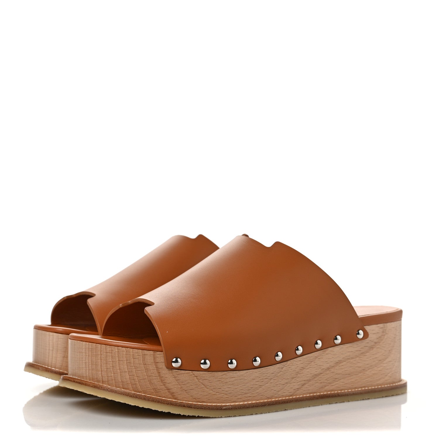 Hermes Calfskin Ellipse Mules 39 Marron Glaise 3 of 9