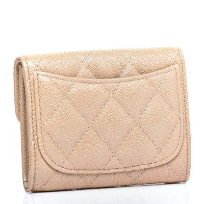 Chanel Iridescent Caviar Quilted Flap Card Holder Beige 4 of 7